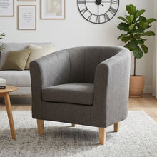 Load image into Gallery viewer, Ash High-Back Linen Armchair - Dark Grey