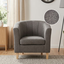 Load image into Gallery viewer, Ash High-Back Linen Armchair - Dark Grey
