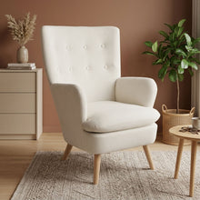 Load image into Gallery viewer, Puff Velvet Armchair - White