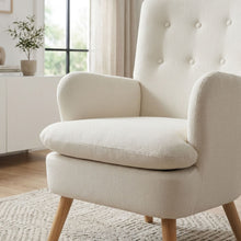 Load image into Gallery viewer, Puff Velvet Armchair - White