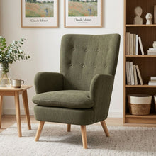 Load image into Gallery viewer, Puff Velvet Armchair - Dark Green