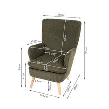 Load image into Gallery viewer, Puff Linen Armchair - Dark Green