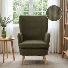 Load image into Gallery viewer, Puff Velvet Armchair - Dark Green