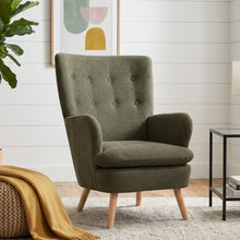 Load image into Gallery viewer, Puff Linen Armchair - Dark Green