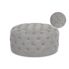 Load image into Gallery viewer, Disk Linen Ottoman - Grey