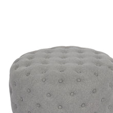 Load image into Gallery viewer, Disk Linen Ottoman - Grey