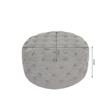 Load image into Gallery viewer, Disk Linen Ottoman - Grey