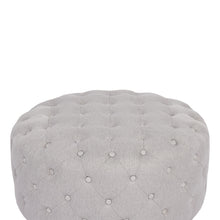 Load image into Gallery viewer, Disk Linen Ottoman - Light Grey