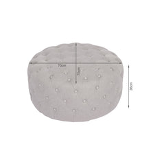 Load image into Gallery viewer, Disk Linen Ottoman - Light Grey