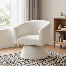 Load image into Gallery viewer, lt11099-hug-boucle-swivel-armchair-white-26062512
