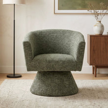 Load image into Gallery viewer, lt11100-hug-chenille-swivel-armchair-dark-green-26062512