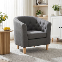 Load image into Gallery viewer, Pebble Wraparound Linen Armchair - Dark Grey