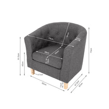 Load image into Gallery viewer, Pebble Wraparound Linen Armchair - Dark Grey
