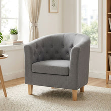 Load image into Gallery viewer, Pebble Linen Armchair - Light Grey