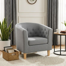 Load image into Gallery viewer, Pebble Linen Armchair - Light Grey