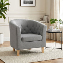 Load image into Gallery viewer, Pebble Wraparound Linen Armchair - Light Grey