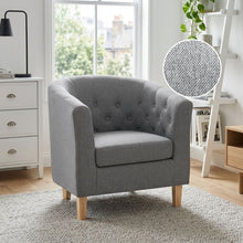 Load image into Gallery viewer, Pebble Wraparound Linen Armchair - Light Grey
