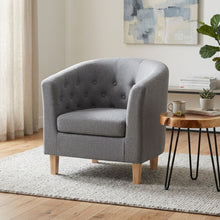 Load image into Gallery viewer, Pebble Wraparound Linen Armchair - Light Grey