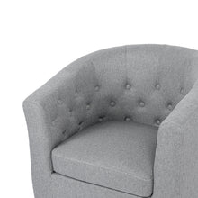 Load image into Gallery viewer, Pebble Wraparound Linen Armchair - Light Grey