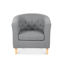 Load image into Gallery viewer, Pebble Wraparound Linen Armchair - Light Grey