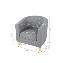 Load image into Gallery viewer, Pebble Wraparound Linen Armchair - Light Grey