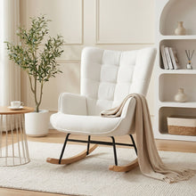 Load image into Gallery viewer, Lull Chenille Rocking Armchair - White