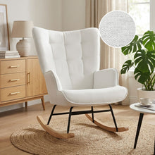 Load image into Gallery viewer, Lull Chenille Rocking Armchair - White