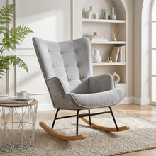 Load image into Gallery viewer, Lull Chenille Rocking Armchair - Slate Grey