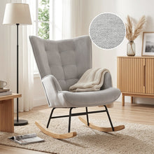 Load image into Gallery viewer, Lull Linen Velvet Rocking Armchair - Slate Grey