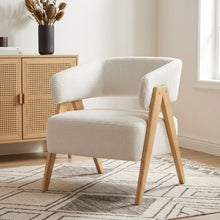 Load image into Gallery viewer, Bark Chenille Armchair - White