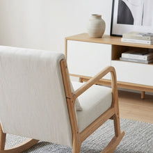 Load image into Gallery viewer, Taru Velvet Rocking Armchair - Beige