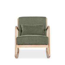 Load image into Gallery viewer, Taru Linen Rocking Armchair - Dark Green