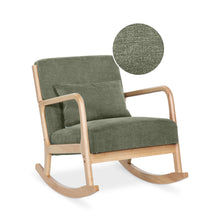 Load image into Gallery viewer, Taru Linen Rocking Armchair - Dark Green