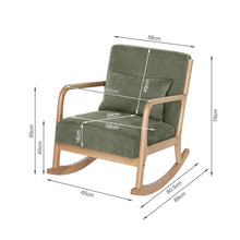 Load image into Gallery viewer, Taru Linen Rocking Armchair - Dark Green