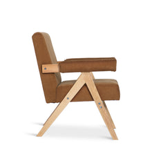 Load image into Gallery viewer, Soren Linen Armchair - Caramel Brown