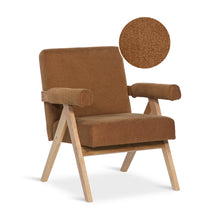 Load image into Gallery viewer, Soren Linen Armchair - Caramel Brown