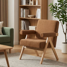 Load image into Gallery viewer, Soren Linen Armchair - Caramel Brown