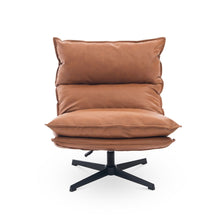 Load image into Gallery viewer, Saro Swivel Armchair with Adjustable Back - Caramel Brown