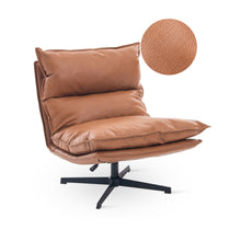 Load image into Gallery viewer, Saro Swivel Armchair with Adjustable Back - Caramel Brown
