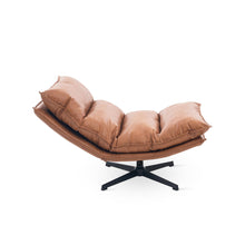 Load image into Gallery viewer, Saro Swivel Armchair with Adjustable Back - Caramel Brown