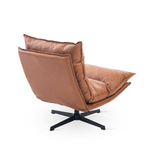 Load image into Gallery viewer, Saro Swivel Armchair with Adjustable Back - Caramel Brown