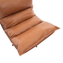 Load image into Gallery viewer, Saro Swivel Armchair with Adjustable Back - Caramel Brown