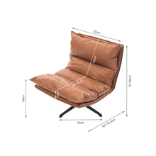 Load image into Gallery viewer, Saro Swivel Armchair with Adjustable Back - Caramel Brown