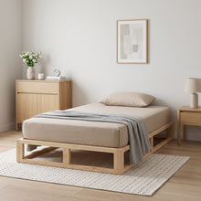 Load image into Gallery viewer, Loom King Single Wooden Bed Frame - Natural