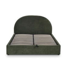 Load image into Gallery viewer, Isabella Teddy Boucle Queen Gas Lift Bed Frame - Olive Green