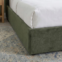 Load image into Gallery viewer, Isabella Teddy Boucle Queen Gas Lift Bed Frame - Olive Green