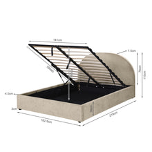 Load image into Gallery viewer, Isabella Queen Gas Lift Bed Frame - Light Taupe