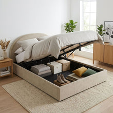 Load image into Gallery viewer, Isabella Queen Gas Lift Bed Frame - Light Taupe
