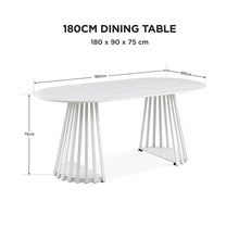 Load image into Gallery viewer, Kieran Oval Dining Table 180 x 90cm - White