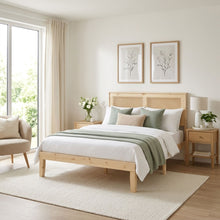 Load image into Gallery viewer, Tropi Double Wooden Bed Frame - Natural